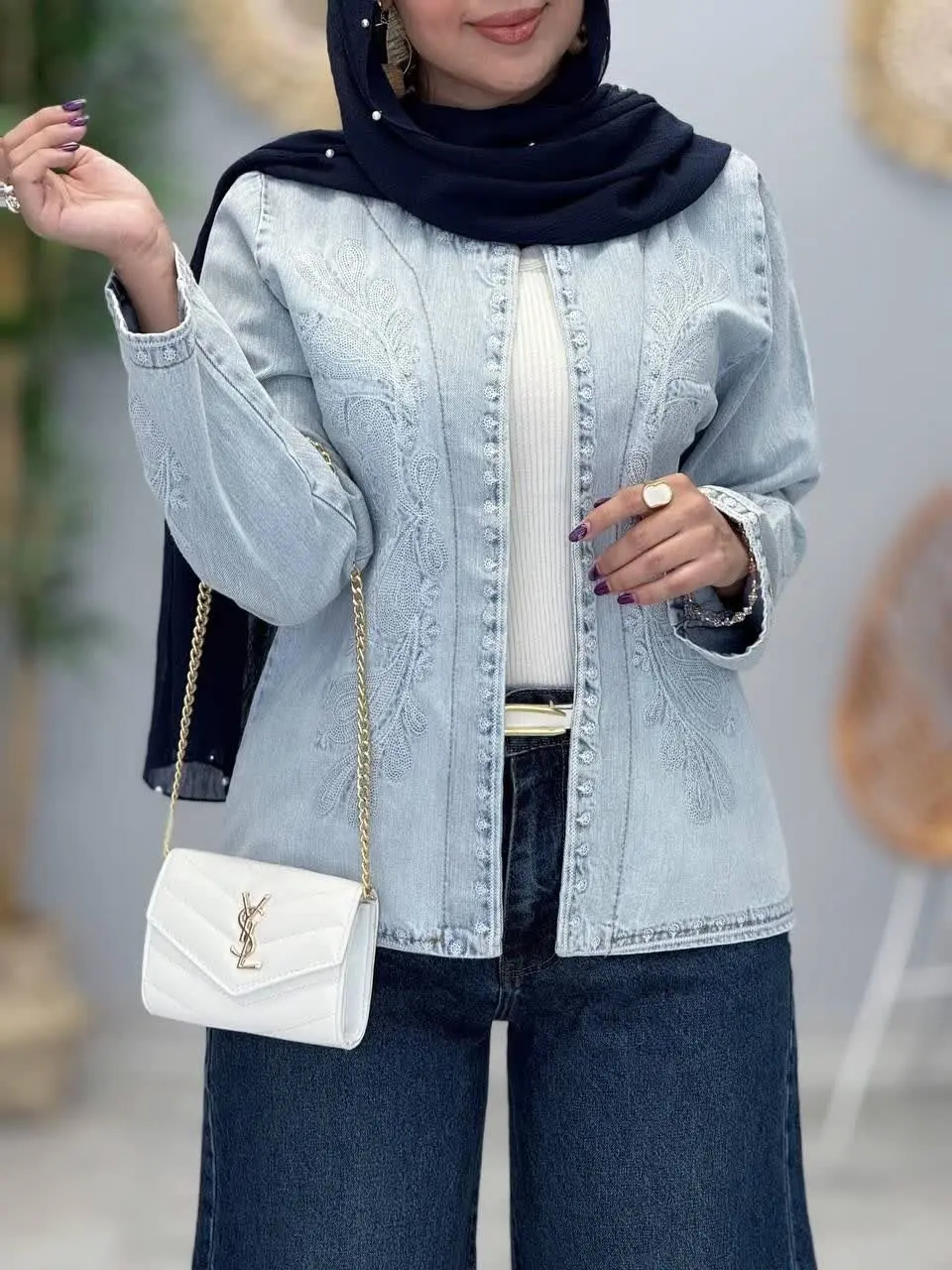 3415-جین وارداتی گلدوزی